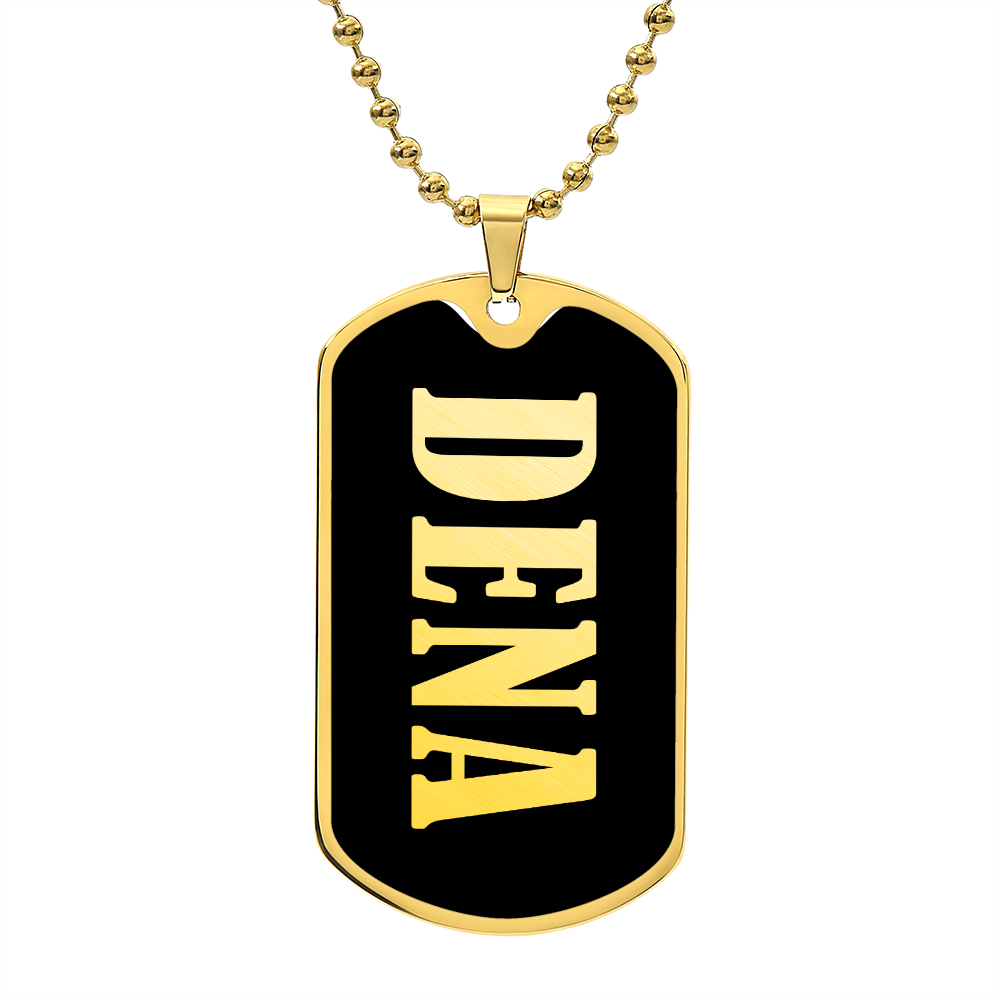 Dena v02 - 18k Gold Finished Luxury Dog Tag Necklace