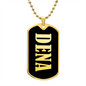 Dena v02 - 18k Gold Finished Luxury Dog Tag Necklace