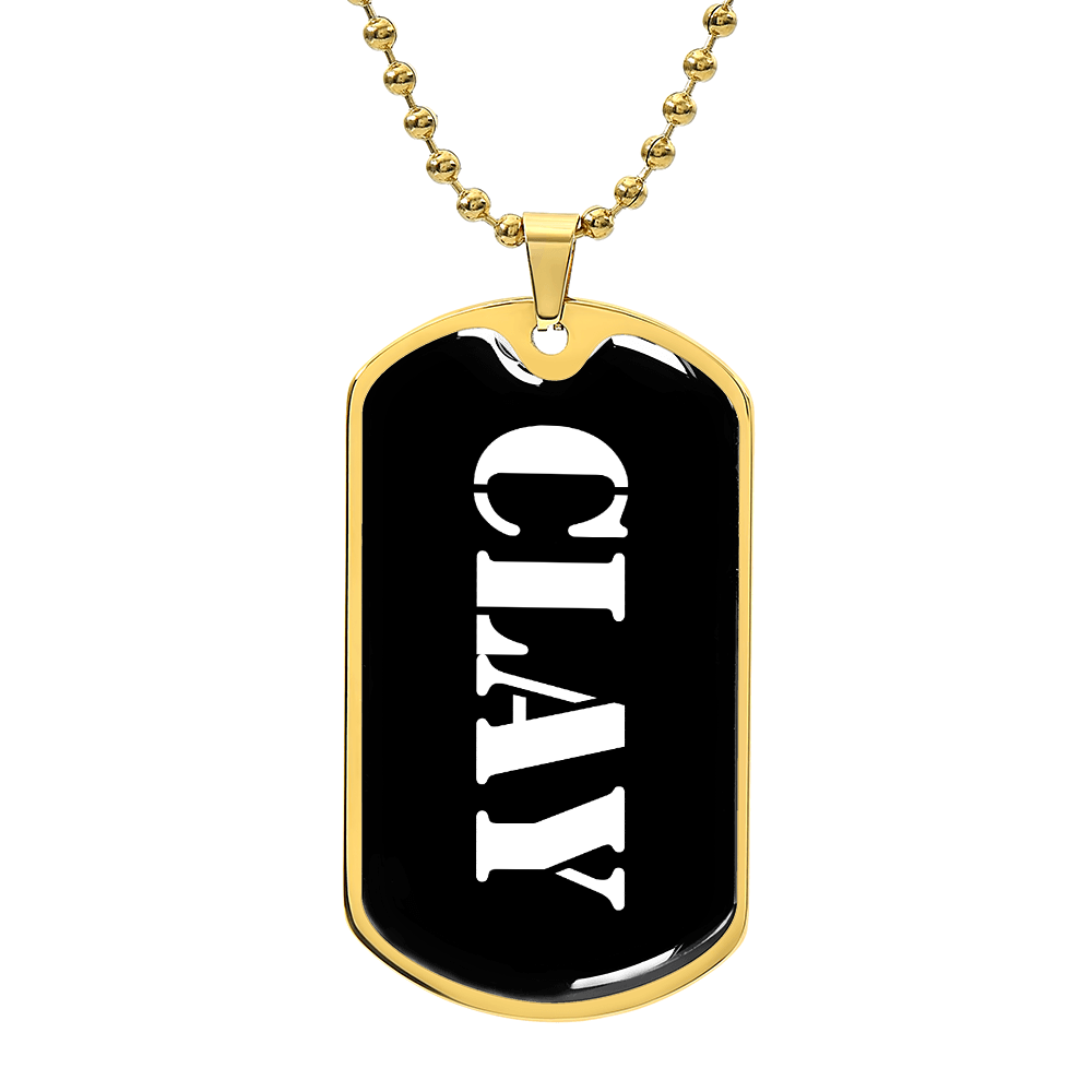 Clay v3 - 18k Gold Finished Luxury Dog Tag Necklace