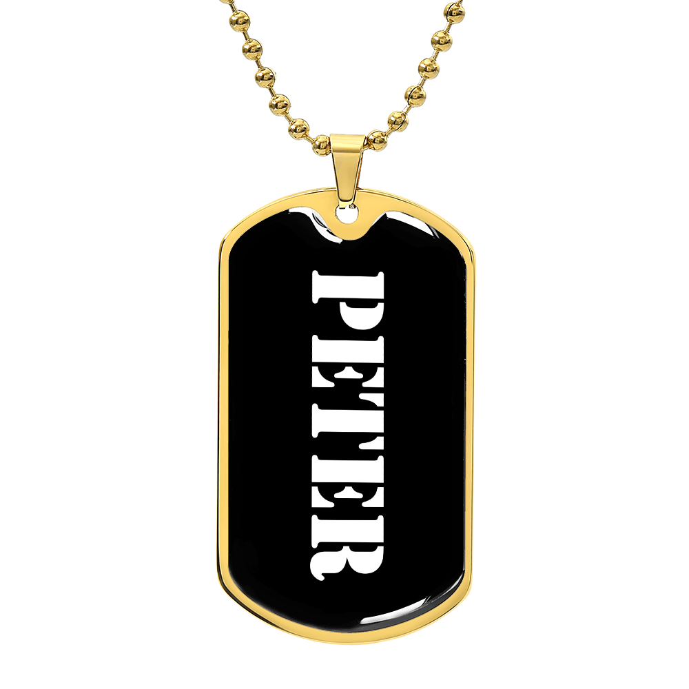 Peter v3 - 18k Gold Finished Luxury Dog Tag Necklace