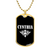 Cynthia v03a - 18k Gold Finished Luxury Dog Tag Necklace