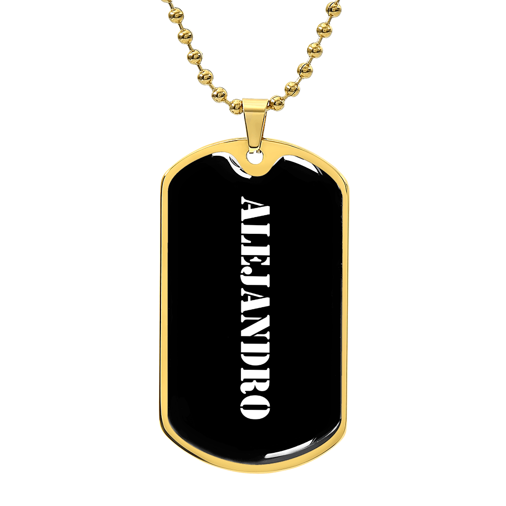 Alejandro v3 - 18k Gold Finished Luxury Dog Tag Necklace
