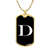 Initial D v3a - 18k Gold Finished Luxury Dog Tag Necklace