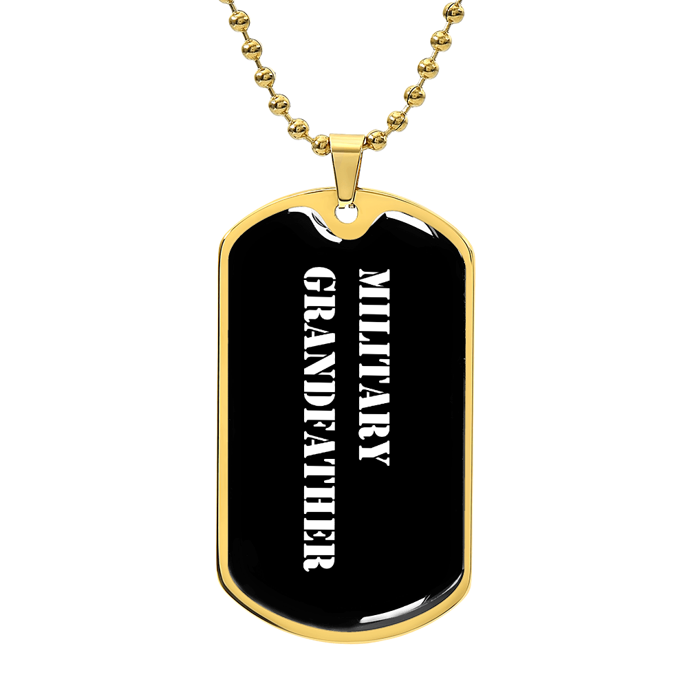 Military Grandfather v3 - 18k Gold Finished Luxury Dog Tag Necklace