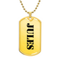 Jules - 18k Gold Finished Luxury Dog Tag Necklace