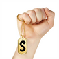 Initial S v1b - 18k Gold Finished Luxury Dog Tag Necklace