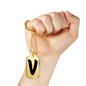 Initial V v1b - 18k Gold Finished Luxury Dog Tag Necklace
