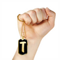 Initial T v2b - 18k Gold Finished Luxury Dog Tag Necklace
