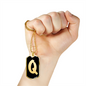 Initial Q v2b - 18k Gold Finished Luxury Dog Tag Necklace