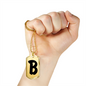 Initial B v1b - 18k Gold Finished Luxury Dog Tag Necklace
