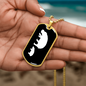 Mama Hippo With 1 Calf v3 - 18k Gold Finished Luxury Dog Tag Necklace