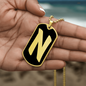 Initial N v2b - 18k Gold Finished Luxury Dog Tag Necklace