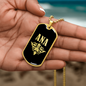 Ana v02a - 18k Gold Finished Luxury Dog Tag Necklace