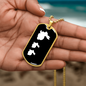 Mama Rabbit With 2 Kittens v3 - 18k Gold Finished Luxury Dog Tag Necklace