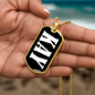 Kay v01w - 18k Gold Finished Luxury Dog Tag Necklace