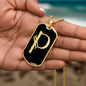 Initial P v001-32 - 18k Gold Finished Luxury Dog Tag Necklace