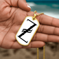 Initial Z v001-34 - 18k Gold Finished Luxury Dog Tag Necklace