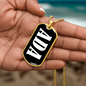 Ada v01w - 18k Gold Finished Luxury Dog Tag Necklace