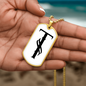 Initial T v001-34 - 18k Gold Finished Luxury Dog Tag Necklace