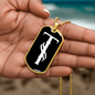 Initial T v001-33 - 18k Gold Finished Luxury Dog Tag Necklace