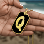 Initial Q v2b - 18k Gold Finished Luxury Dog Tag Necklace