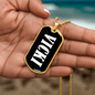 Vicki v01w - 18k Gold Finished Luxury Dog Tag Necklace