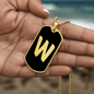 Initial W v2b - 18k Gold Finished Luxury Dog Tag Necklace