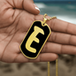 Initial E v2b - 18k Gold Finished Luxury Dog Tag Necklace