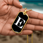 Initial E v3a - 18k Gold Finished Luxury Dog Tag Necklace