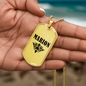 Marion v01a - 18k Gold Finished Luxury Dog Tag Necklace