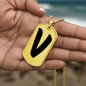 Initial V v1b - 18k Gold Finished Luxury Dog Tag Necklace