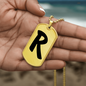 Initial R v1b - 18k Gold Finished Luxury Dog Tag Necklace