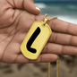 Initial L v1b - 18k Gold Finished Luxury Dog Tag Necklace