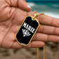 Marie v03a - 18k Gold Finished Luxury Dog Tag Necklace