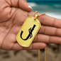 Initial J v001-31 - 18k Gold Finished Luxury Dog Tag Necklace