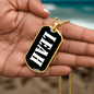 Leah v01w - 18k Gold Finished Luxury Dog Tag Necklace