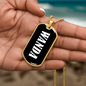 Wanda v01w - 18k Gold Finished Luxury Dog Tag Necklace