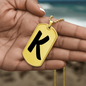 Initial K v1b - 18k Gold Finished Luxury Dog Tag Necklace