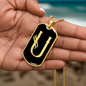 Initial U v001-32 - 18k Gold Finished Luxury Dog Tag Necklace