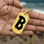 Initial B v1b - 18k Gold Finished Luxury Dog Tag Necklace