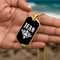Jean v03a - 18k Gold Finished Luxury Dog Tag Necklace