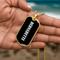 Bernadette v01w - 18k Gold Finished Luxury Dog Tag Necklace