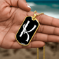 Initial K v001-33 - 18k Gold Finished Luxury Dog Tag Necklace