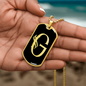 Initial G v001-32 - 18k Gold Finished Luxury Dog Tag Necklace