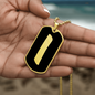 Initial I v2b - 18k Gold Finished Luxury Dog Tag Necklace