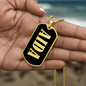 Aida v02 - 18k Gold Finished Luxury Dog Tag Necklace