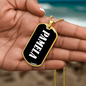 Pamela v01w - 18k Gold Finished Luxury Dog Tag Necklace