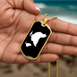 Mama Chicken With 1 Chick v3 - 18k Gold Finished Luxury Dog Tag Necklace