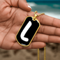Initial L v3b - 18k Gold Finished Luxury Dog Tag Necklace