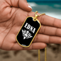 Edna v03a - 18k Gold Finished Luxury Dog Tag Necklace